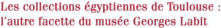 Les collections egyptiennes de Toulouse : l'autre facette du musee Georges Labit
